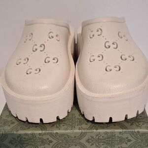 Gucci Rubber Perforated Platform Clogs